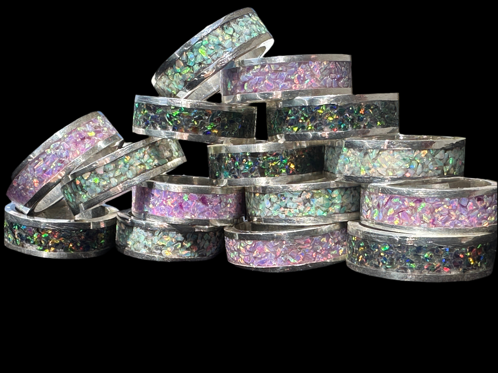 Sterling silver ring with inlay