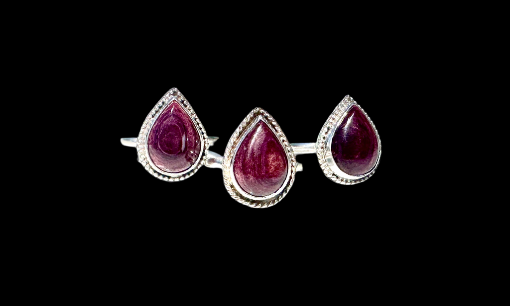 Purple Spiny Oyster Sterling silver ring