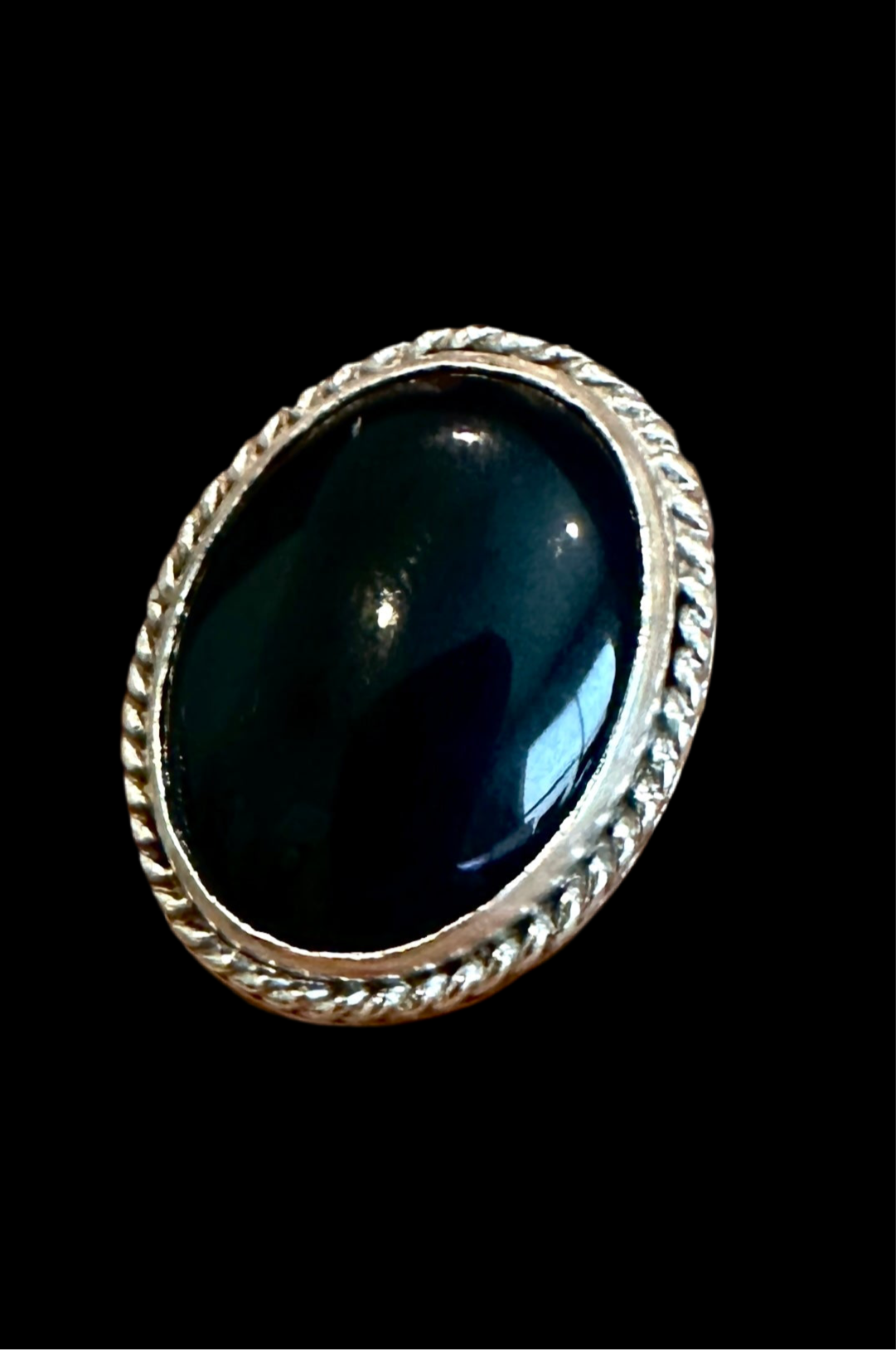Black Onyx ring with sterling silver size 7.5