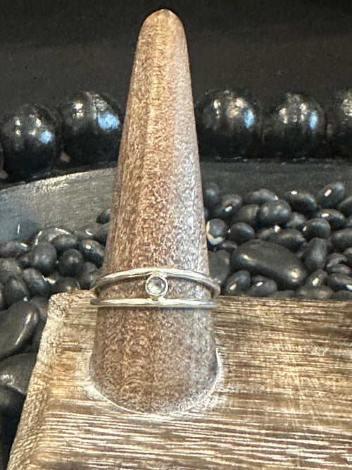 Aquamarine ring with sterling silver