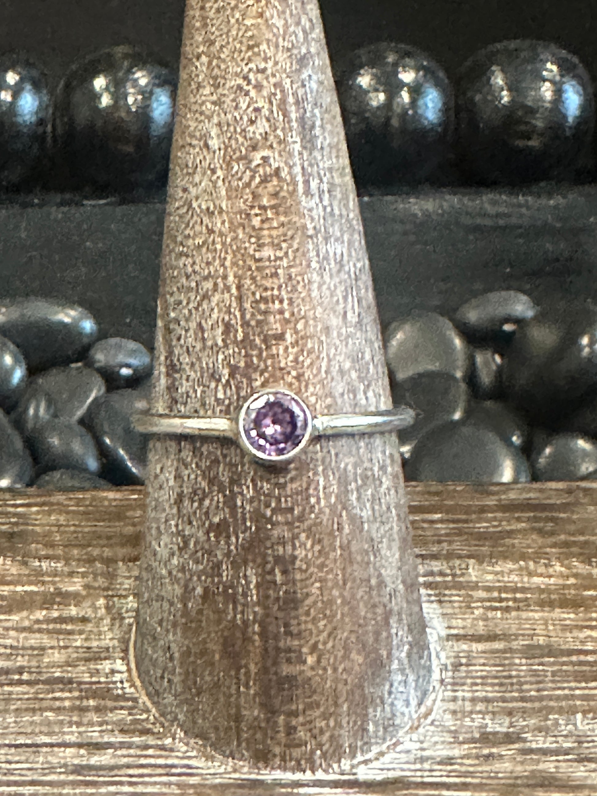 Purple zirconia ring