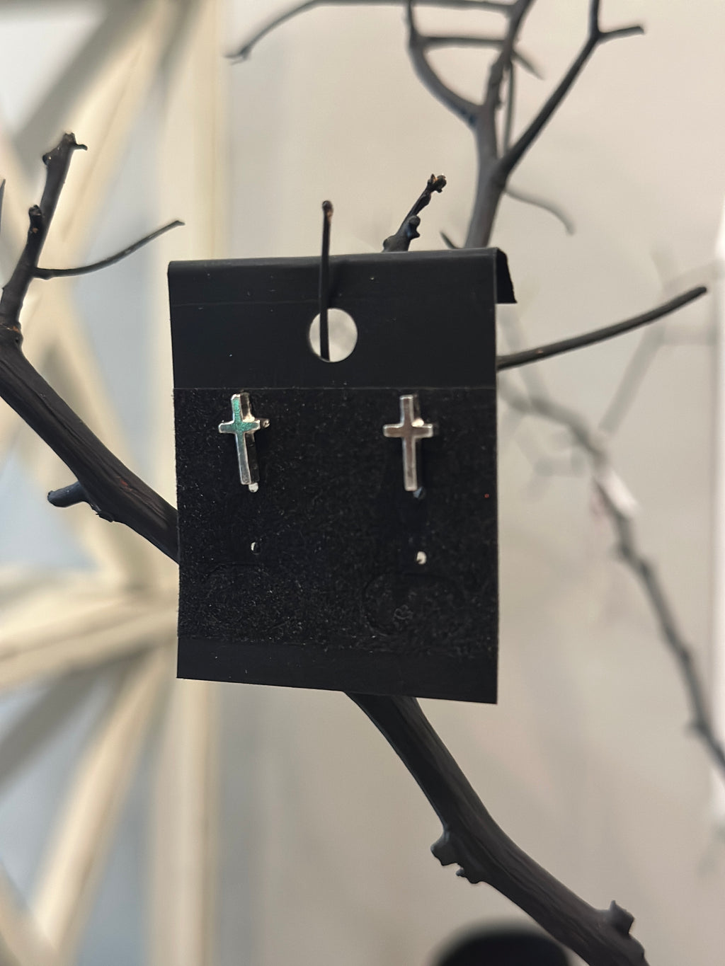 Cross stud earrings