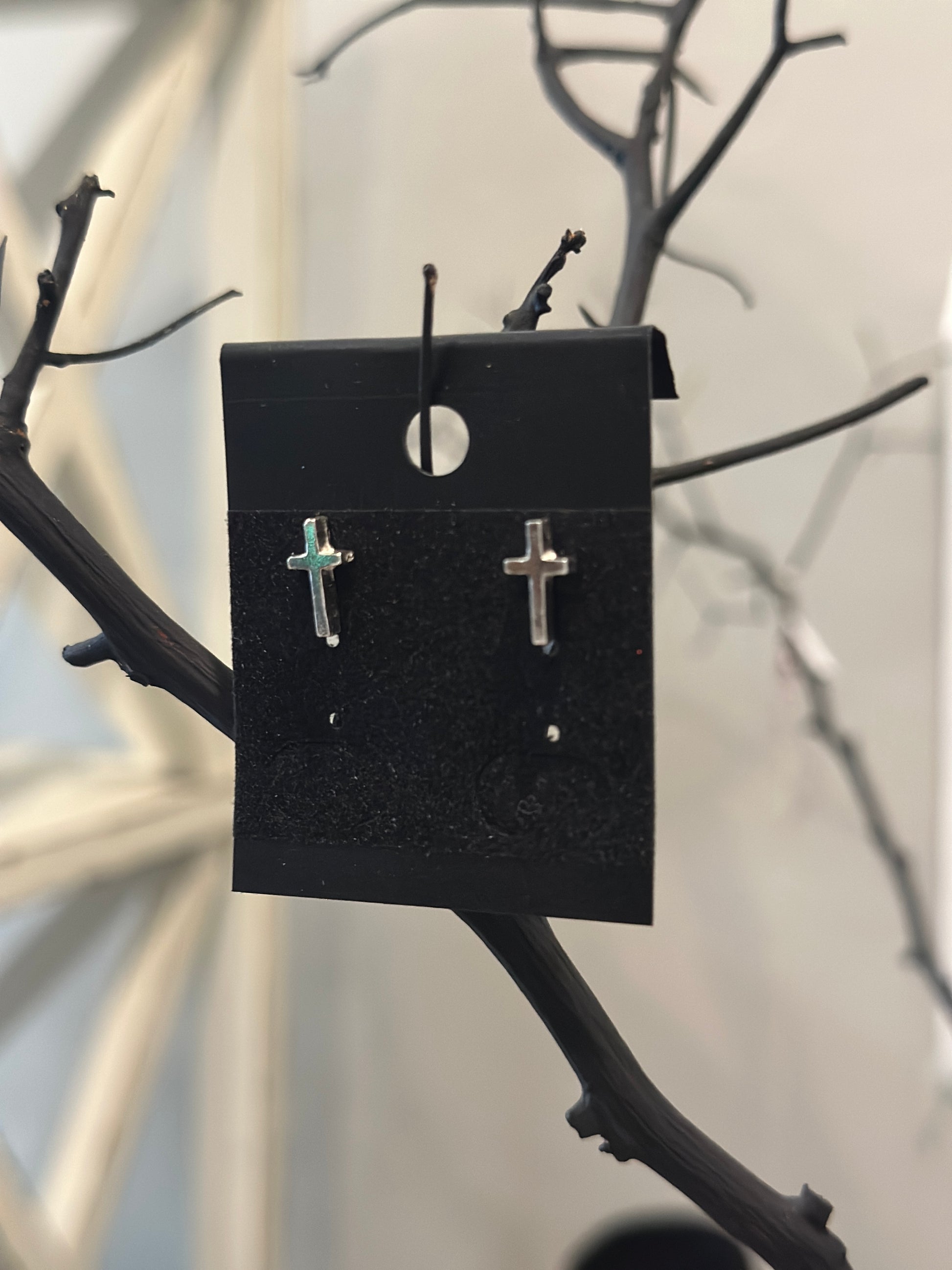 Cross stud earrings