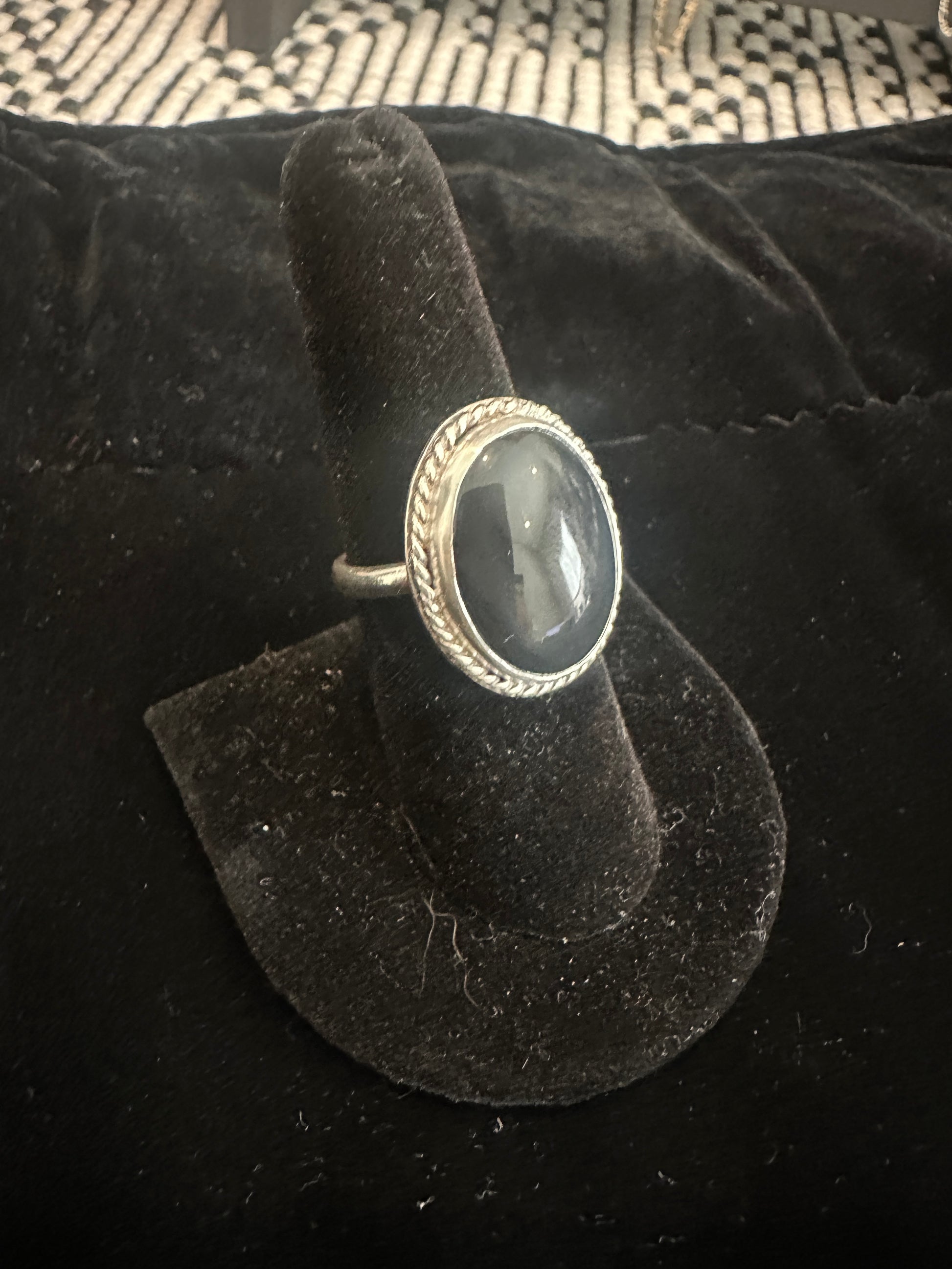 Black Onyx ring with sterling silver size 7.5