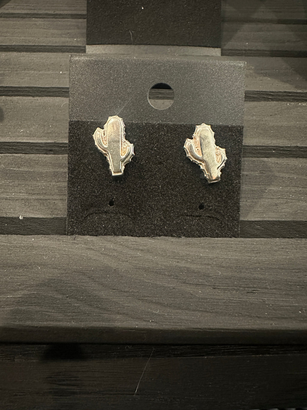 Mini saguaro cactus stud earrings