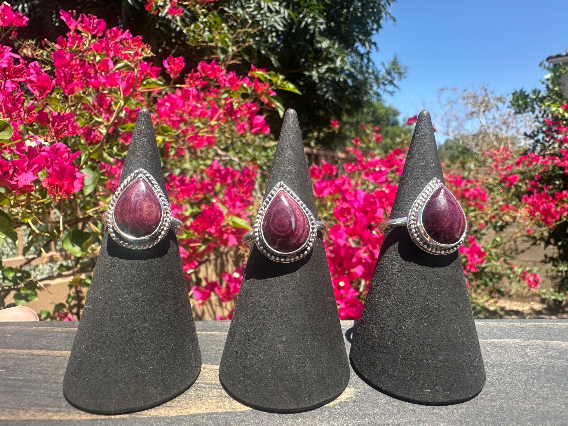 Purple Spiny Oyster Sterling silver ring