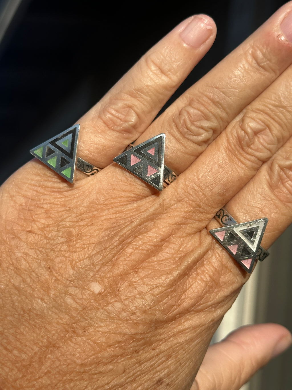 Colored triangle rings