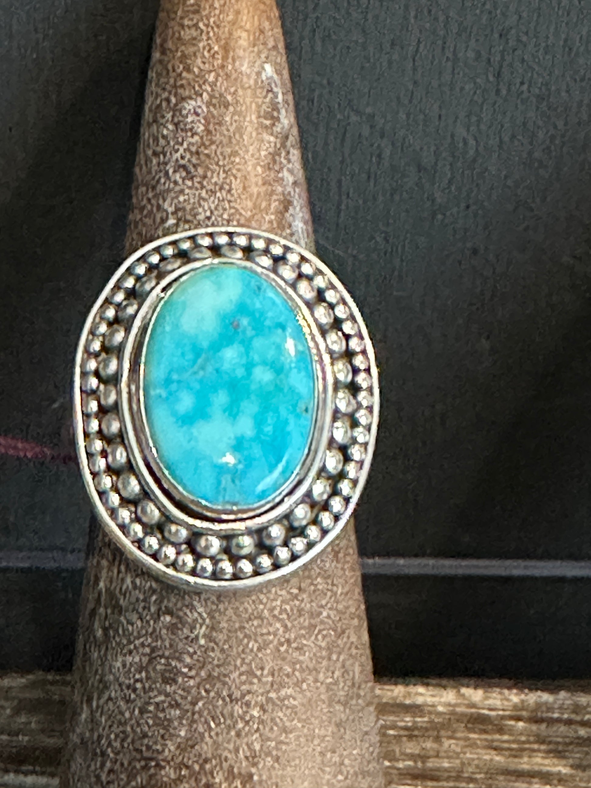 Handmade sterling silver with Blue Ridge turquoise ring