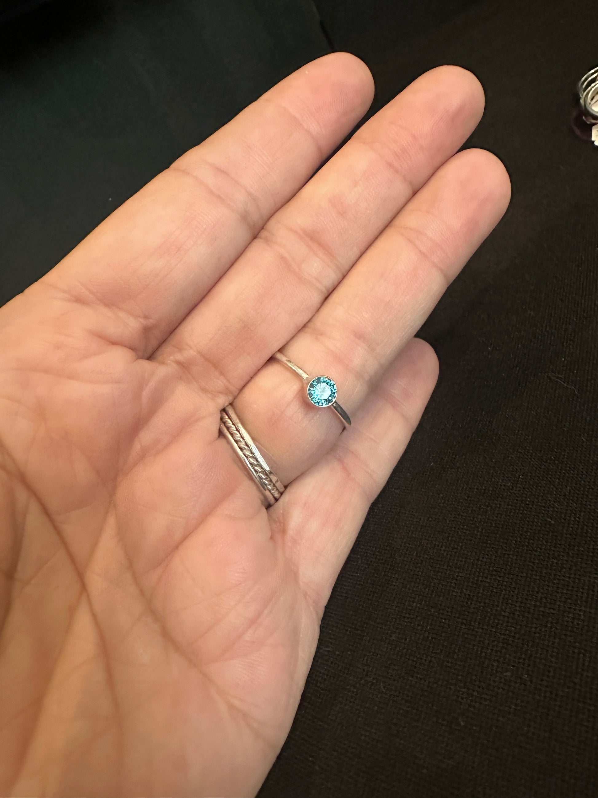 Blue Zirconia ring