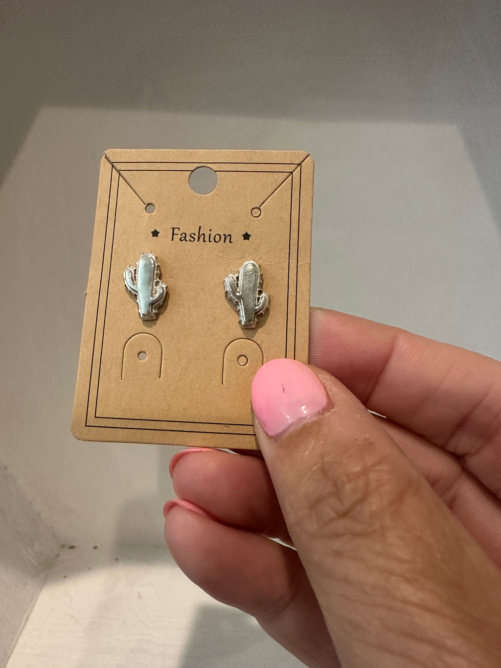 Mini saguaro cactus stud earrings
