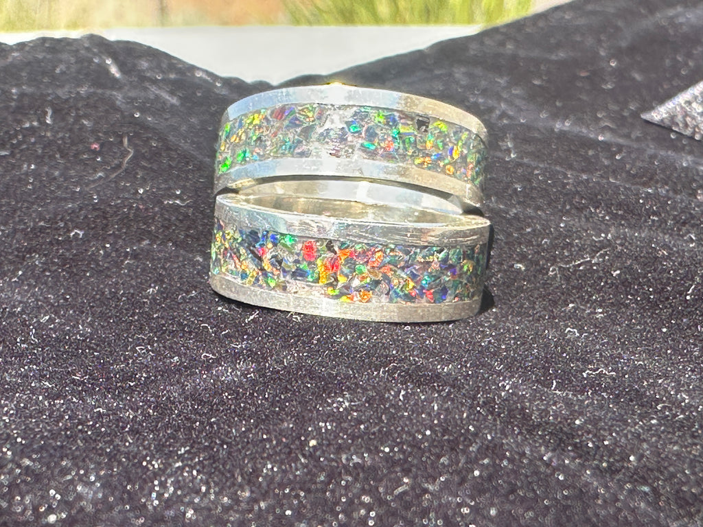 Sterling silver ring with inlay