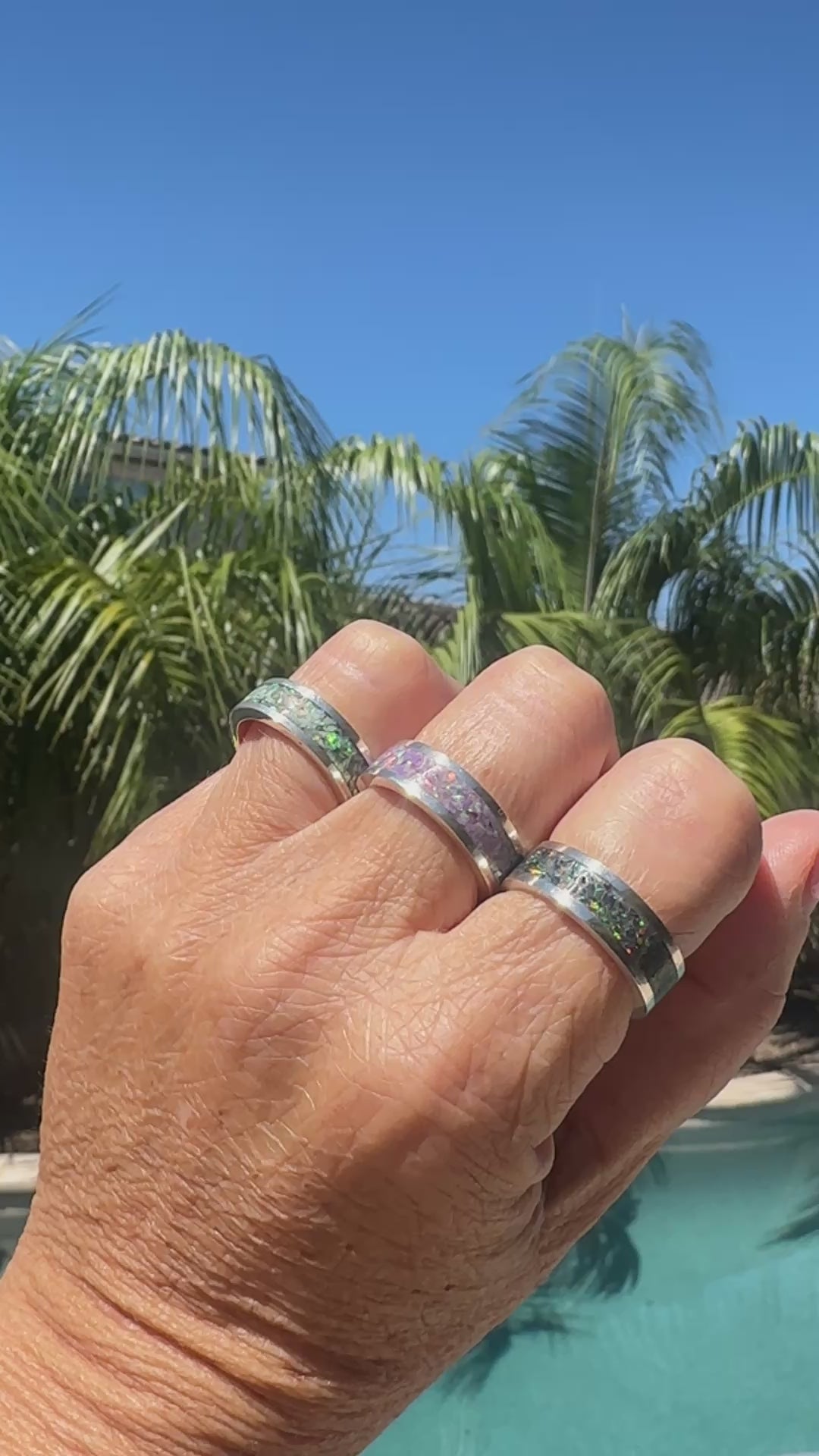 Sterling silver ring with inlay